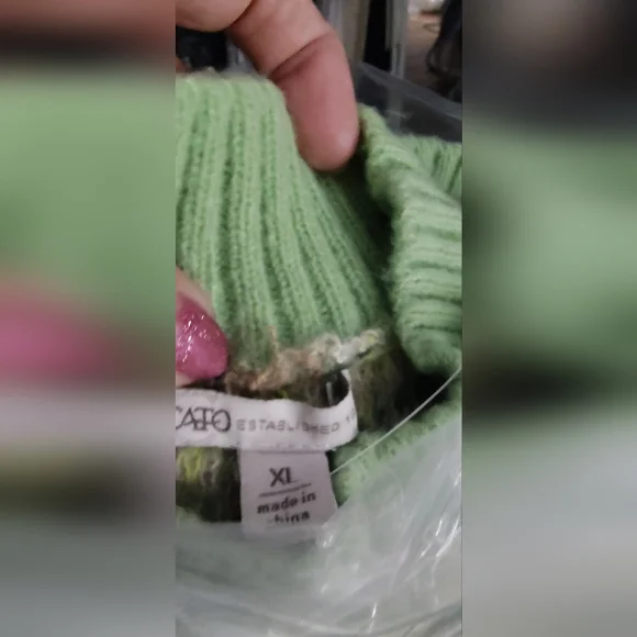 Cato Green and Cream Cowl Neck Sweater with Nordic Pattern - Picture 2 of 2